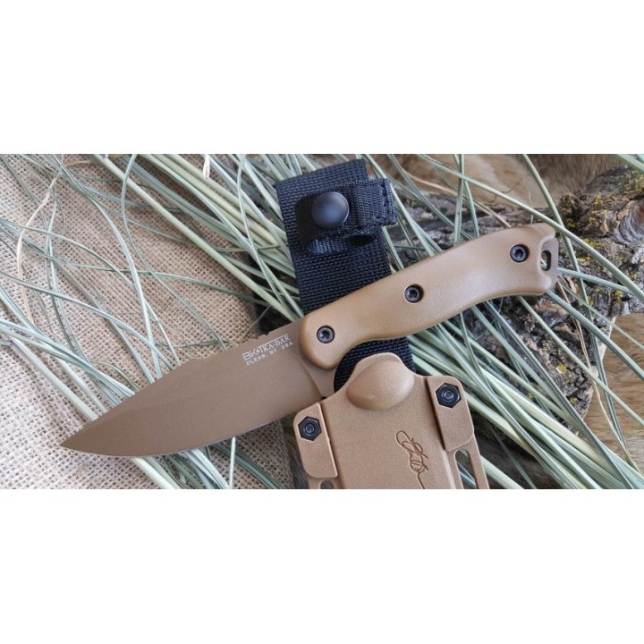 Couteau KA-BAR Becker Harpoon Lame Acier Carbone 1095 Manche Tan Zytel Etui Polymère Made USA BKR18 - Livraison Gratuite