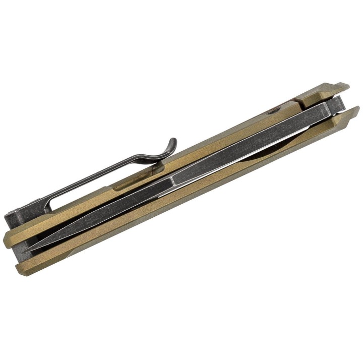 Couteau Bladerunners Systems Overwatch Bronze Manche Titane Lame Acier S35VN Framelock Clip BRS004B - Livraison Gratuite