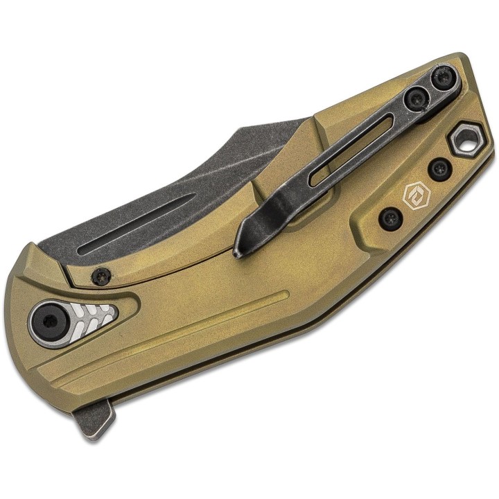 Couteau Bladerunners Systems Overwatch Bronze Manche Titane Lame Acier S35VN Framelock Clip BRS004B - Livraison Gratuite