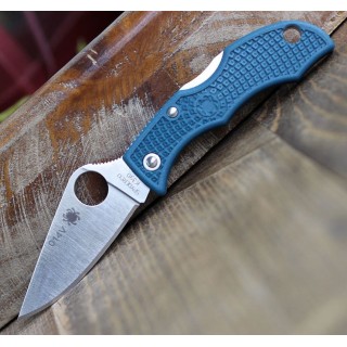 Couteau Spyderco Ladybug K390 Blue FRN Acier K390 Plain Lockback Japan SCLFP3K390 - Livraison Gratuite