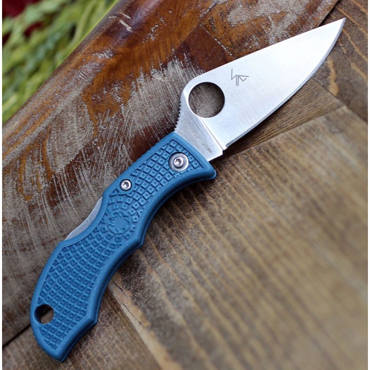 Couteau Spyderco Ladybug K390 Blue FRN Acier K390 Plain Lockback Japan SCLFP3K390 - Livraison Gratuite