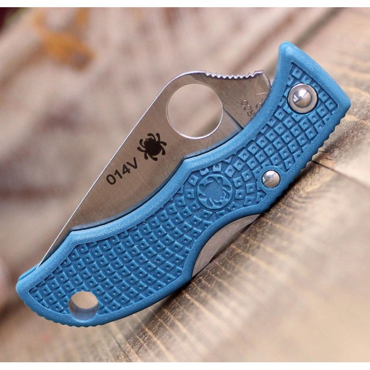 Couteau Spyderco Ladybug K390 Blue FRN Acier K390 Plain Lockback Japan SCLFP3K390 - Livraison Gratuite