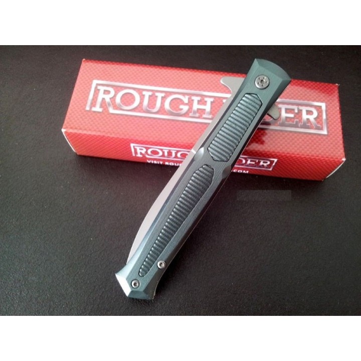 Couteau Stiletto Lame Acier Titane Manche Aluminium Linerlock Clip Rough Rider RR1858 - Livraison Gratuite