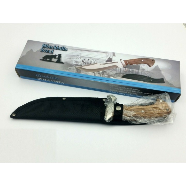 Couteau Bowie Frost Cutlery Alamo Davy Crockett Acier Carbone/Inox Manche Bois Etui Nylon FBKH013WW - Livraison Gratuite