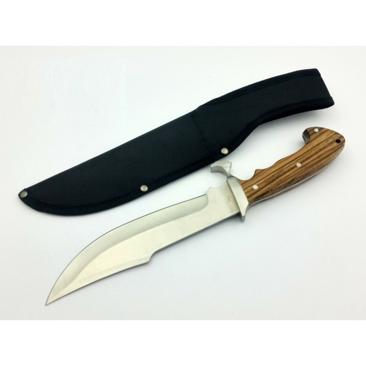 Couteau Bowie Frost Cutlery Alamo Davy Crockett Acier Carbone/Inox Manche Bois Etui Nylon FBKH013WW - Livraison Gratuite