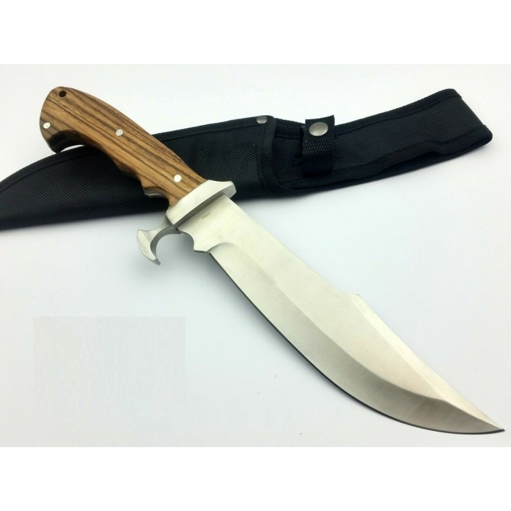 Couteau Bowie Frost Cutlery Alamo Davy Crockett Acier Carbone/Inox Manche Bois Etui Nylon FBKH013WW - Livraison Gratuite