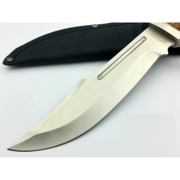 Couteau Bowie Frost Cutlery Alamo Davy Crockett Acier Carbone/Inox Manche Bois Etui Nylon FBKH013WW - Livraison Gratuite