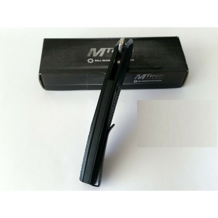 Couteau Mtech Pliant Lame Acier 3Cr13 Manche Aluminium Roulement à Billes Linerlock Clip MT1063BK - Livraison Gratuite