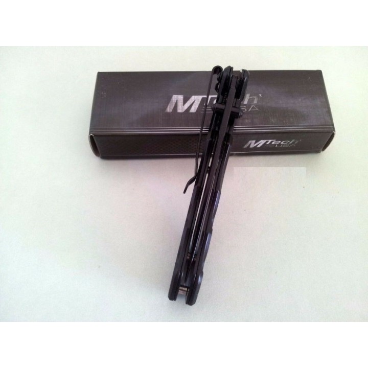 Couteau Mtech Tactical Tanto Lame Acier 440 Manche Acier Linerlock Clip MT378 - Livraison Gratuite