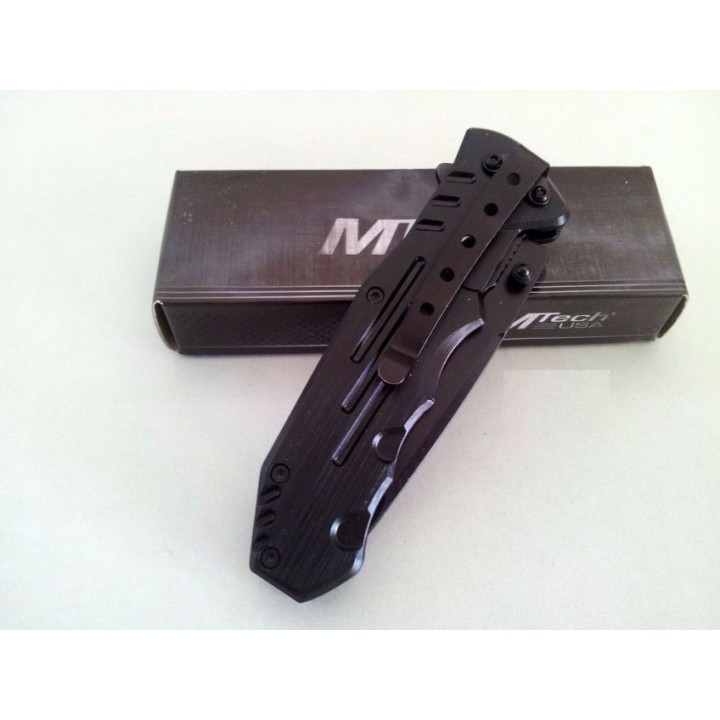 Couteau Mtech Tactical Tanto Lame Acier 440 Manche Acier Linerlock Clip MT378 - Livraison Gratuite