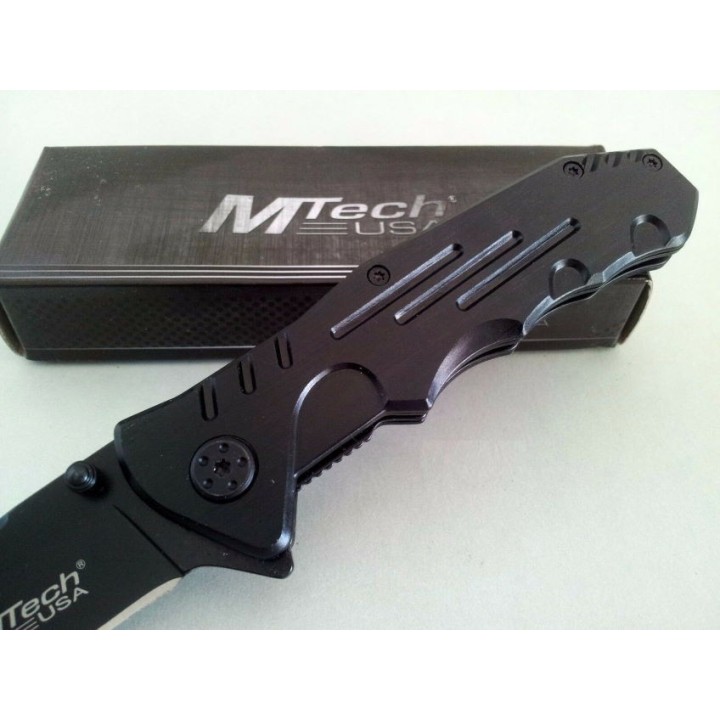 Couteau Mtech Tactical Tanto Lame Acier 440 Manche Acier Linerlock Clip MT378 - Livraison Gratuite