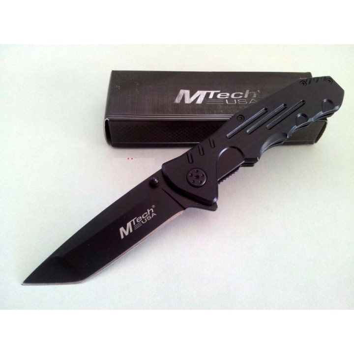 Couteau Mtech Tactical Tanto Lame Acier 440 Manche Acier Linerlock Clip MT378 - Livraison Gratuite