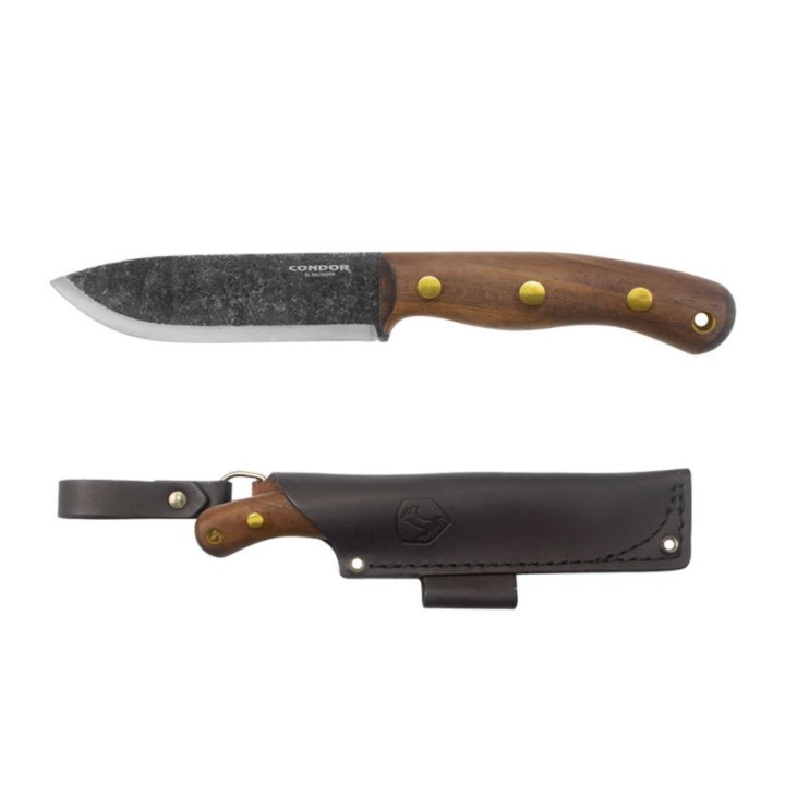 Couteau Condor Bisonte Lame Acier Carbone 1095 Manche Noyer Etui CUir Made El Salvador CTK395447HC - Livraison Gratuite
