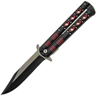 Lot de 10 Couteaux Façon Papillon A/O Abs Handle Stainless Blade Linerlock CN300514RD - Livraison Gratuite