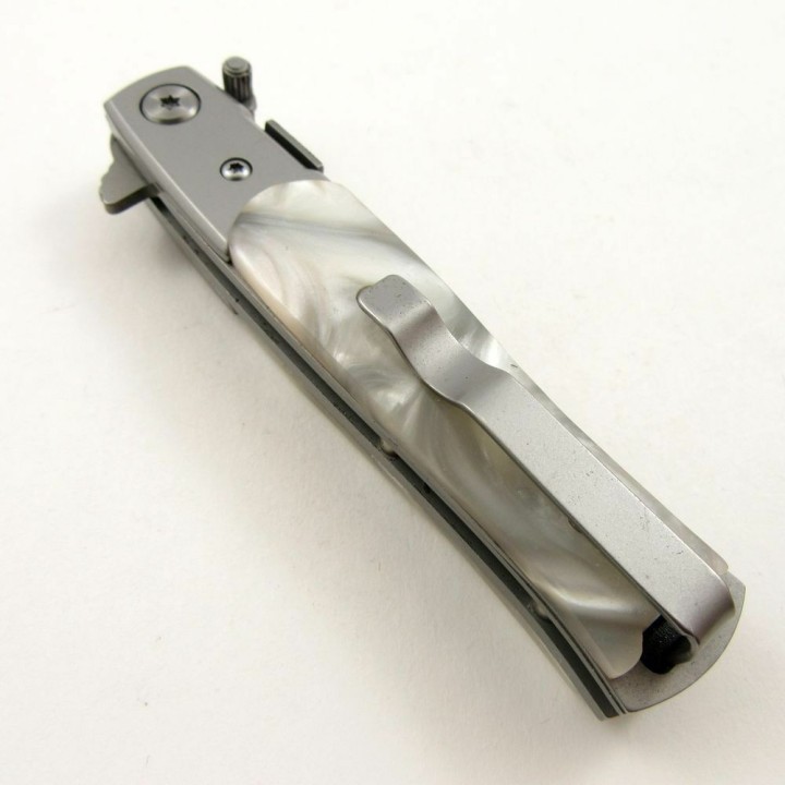 Stiletto Couteau Mafia Milano A/O Lame Acier 440 Manche Façon Perle Linerlock Clip TF438P - Livraison Gratuite