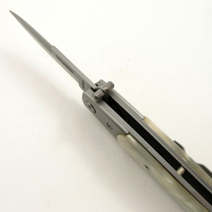 Stiletto Couteau Mafia Milano A/O Lame Acier 440 Manche Façon Perle Linerlock Clip TF438P - Livraison Gratuite