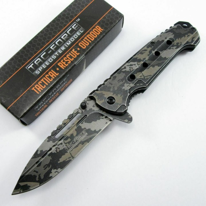 Couteau Tac Force Camo Predator A/O Lame Acier Inox Manche Acier Linerlock Clip TF921CD - Livraison Gratuite