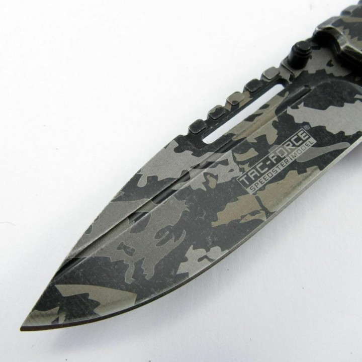 Couteau Tac Force Camo Predator A/O Lame Acier Inox Manche Acier Linerlock Clip TF921CD - Livraison Gratuite