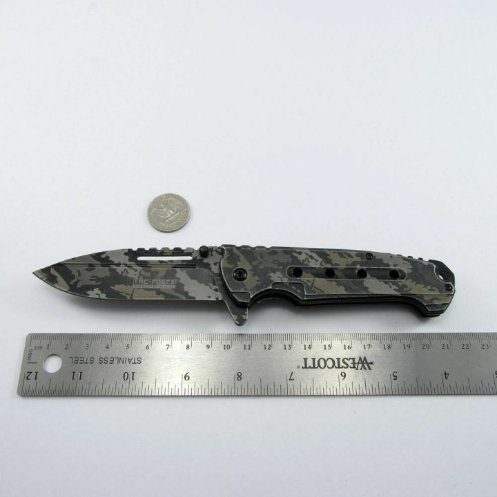 Couteau Tac Force Camo Predator A/O Lame Acier Inox Manche Acier Linerlock Clip TF921CD - Livraison Gratuite