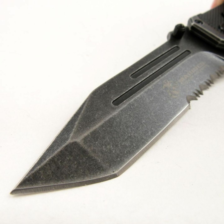 Couteau USMC Marines Rescue A/O Lame Tanto Acier Inox Manche Alum Linerlock Clip USMA1052SW - Livraison Gratuite