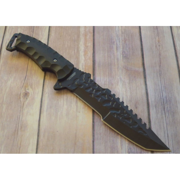 Couteau de Survie Tactical Survival Bowie Lame Acier 440 Manche Fibre de Nylon MTX8062BK - Livraison Gratuite