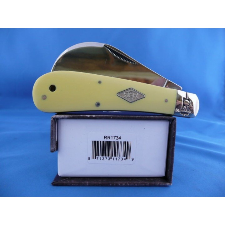 Couteau Serpette Rough Rider Hawkbill Carbon Yellow Manche Abs Lame Acier T10 RR1734 - Livraison Gratuite