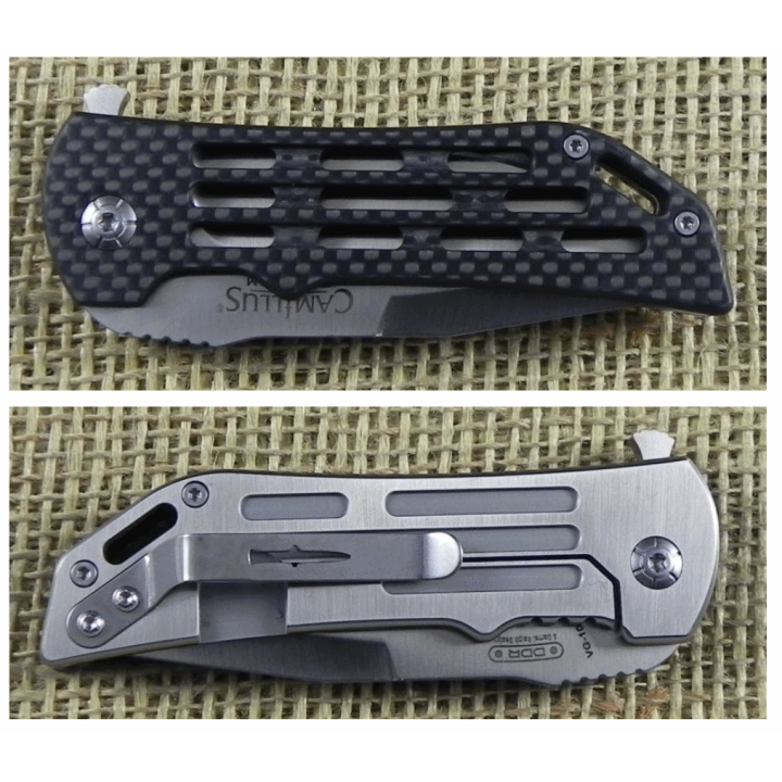 Couteau Camillus Dominator II Lame Acier VG-10 Manche Fibre Carbone Framelock Clip CM19643 - Livraison Gratuite
