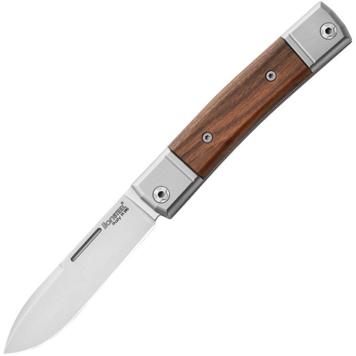 Couteau LionSteel BestMan BM2 Lame Acier M390 Manche Santos Wood/Titane Made Italy LSTBM2ST - Livraison Gratuite