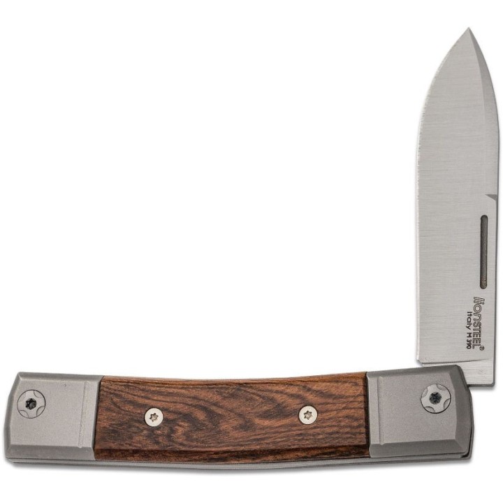 Couteau LionSteel BestMan BM2 Lame Acier M390 Manche Santos Wood/Titane Made Italy LSTBM2ST - Livraison Gratuite