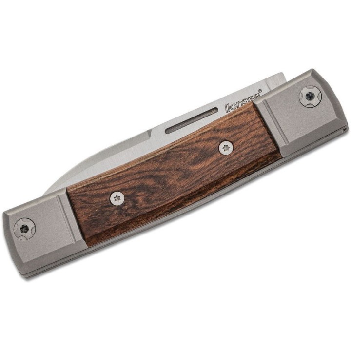 Couteau LionSteel BestMan BM2 Lame Acier M390 Manche Santos Wood/Titane Made Italy LSTBM2ST - Livraison Gratuite