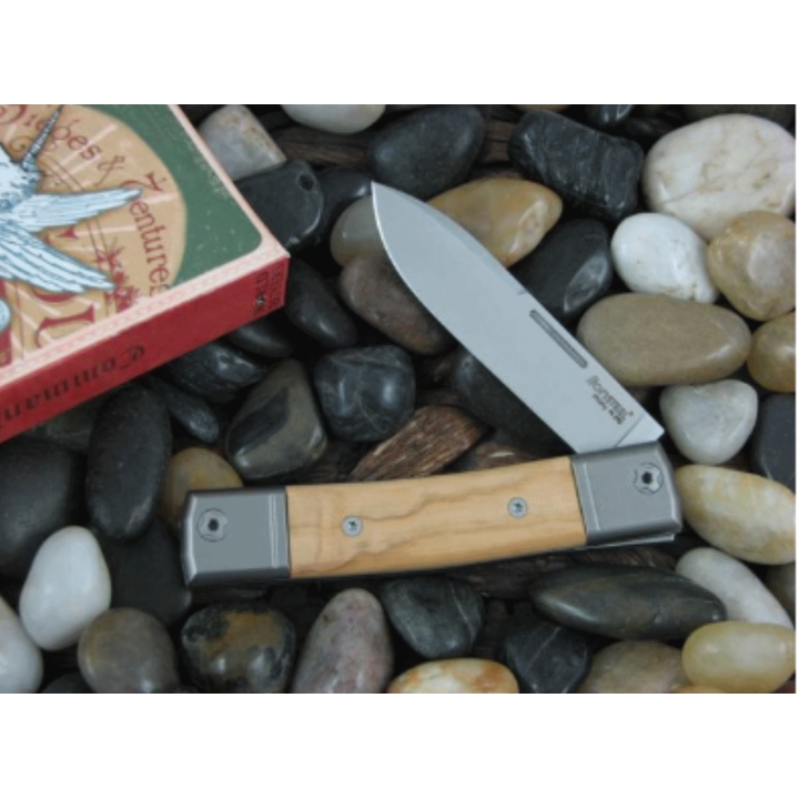 Couteau LionSteel BestMan BM2 Lame Acier M390 Manche Olive/Titane Made Italy LSTBM2UL - Livraison Gratuite
