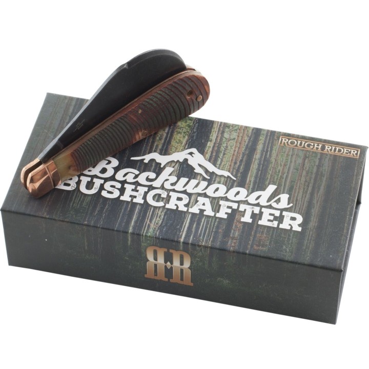 Couteau Serpette Rough Rider Backwoods Hawkbill Bone Lame Acier 440 Manche Os RR1843 - Livraison Gratuite