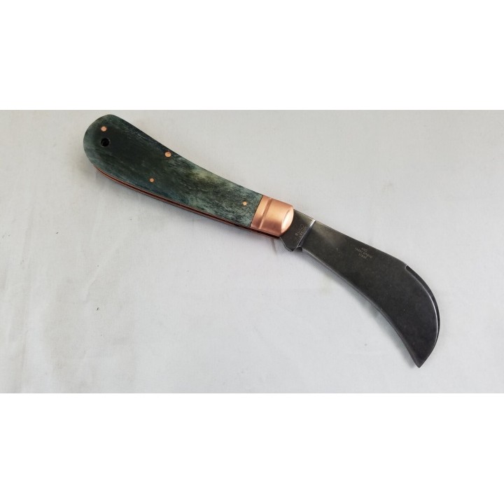 Couteau Serpette Rough Rider Copper Bolster Hawkbill Lame Acier 440 Manche Os RR1587 - Livraison Gratuite