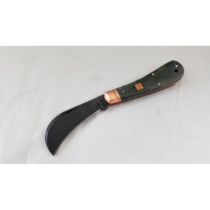 Couteau Serpette Rough Rider Copper Bolster Hawkbill Lame Acier 440 Manche Os RR1587 - Livraison Gratuite