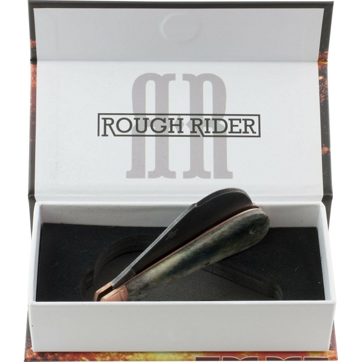 Couteau Serpette Rough Rider Copper Bolster Hawkbill Lame Acier 440 Manche Os RR1587 - Livraison Gratuite