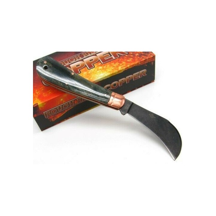 Couteau Serpette Rough Rider Copper Bolster Hawkbill Lame Acier 440 Manche Os RR1587 - Livraison Gratuite