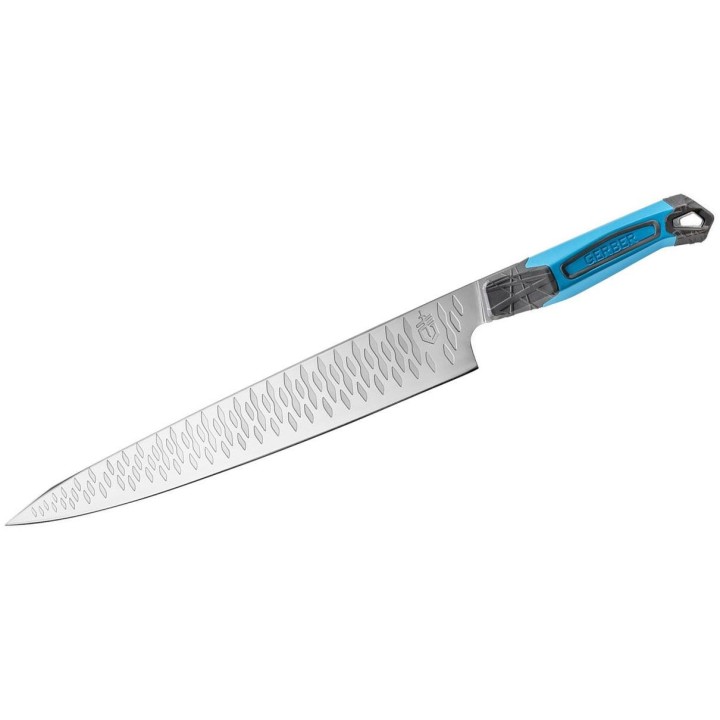 Couteau de Cuisine Gerber Sengyo Chef Knife Lame Acier 9Cr18MoV Manche Rubber Etui G3866 - Livraison Gratuite