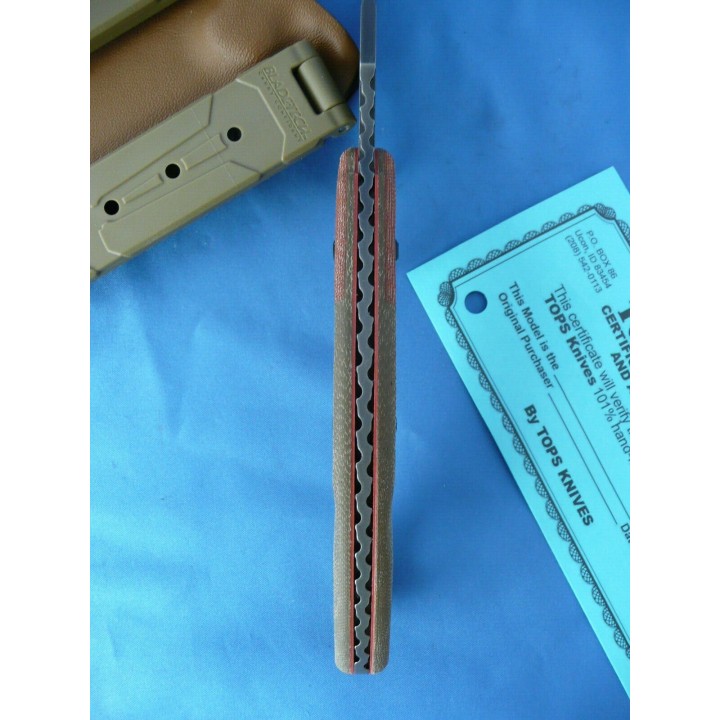 Couteau TOPS Viking Tactics Crusader Lame Acier Carbone 1095 Manche Micarta Etui Kydex Made In USA VTACK2C - Livraison Gratuite