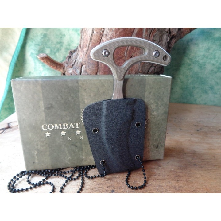 Lot de 2 Couteau de Cou Push Dagger Combat Ready Lame Acier 440 Manche G-10 Etui Kydex CBR369 - Livraison Gratuite