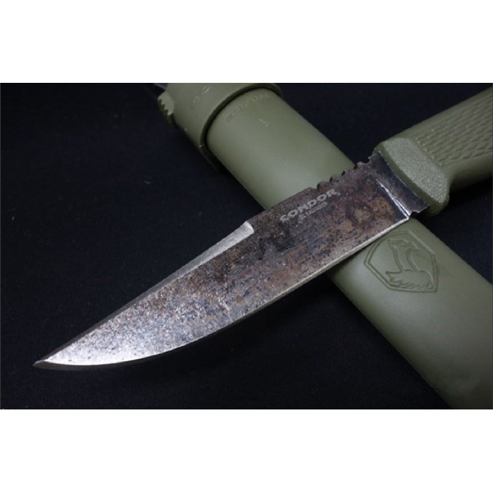 Couteau Condor Bushglider Knife Green Acier Carbone 1095 Manche & Etui Abs Made El Salvador CTK394942HC - Livraison Gratuite