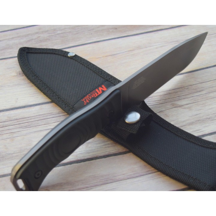 MT2070C Couteau De Survie Bushcraft Mtech Acier 440 Gray Manche FRN Etui Nylon - Livraison Gratuite