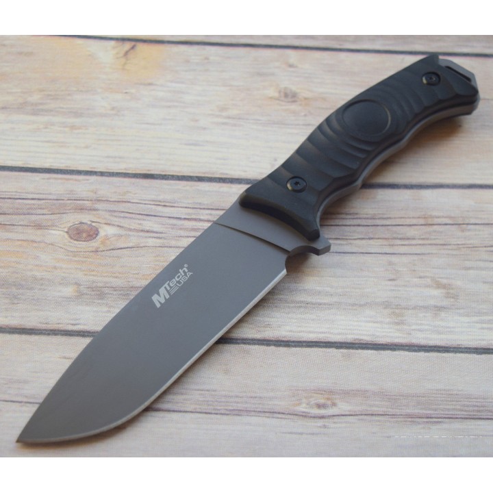 MT2070C Couteau De Survie Bushcraft Mtech Acier 440 Gray Manche FRN Etui Nylon - Livraison Gratuite