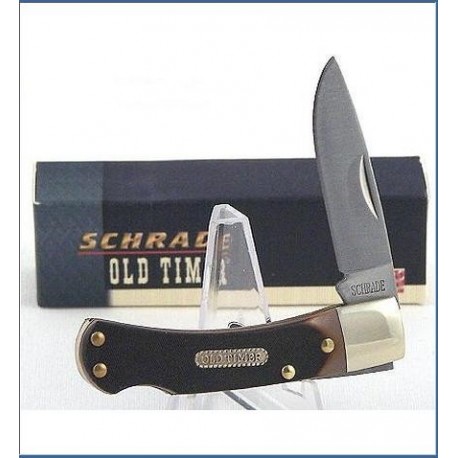 Couteau Schrade Old Timer Bearhead Manche Delrin Lockback Acier 440 SCH3OT - Livraison Gratuite 