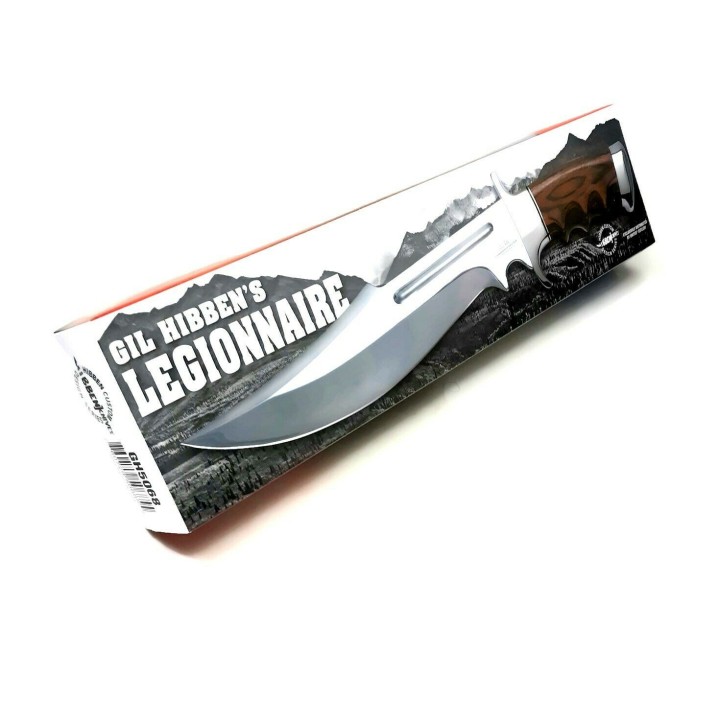 Couteau Gil Hibben Legionnaire Bowie II Manche Pakkawwod Lame Acier 7Cr17 Etui Cuir GH5068 - Livraison Gratuite