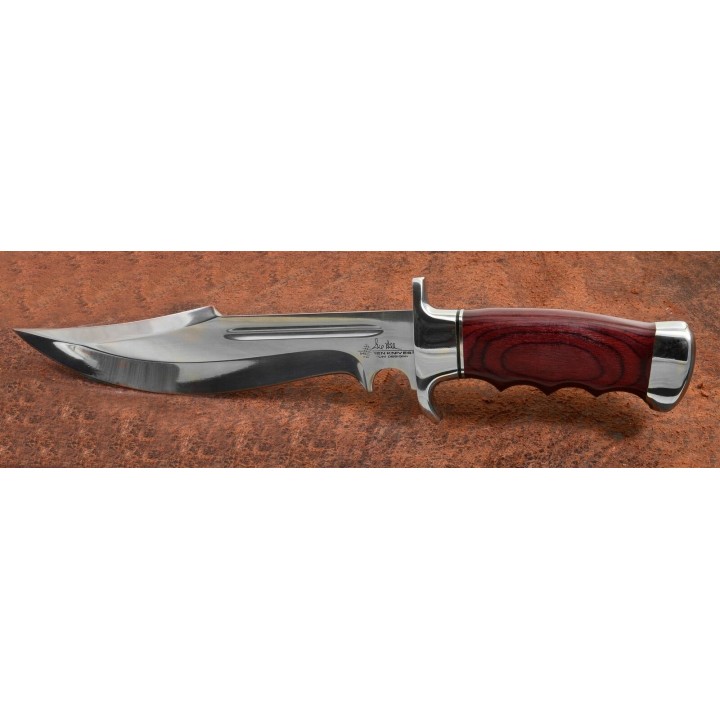Couteau Gil Hibben Legionnaire Bowie II Manche Pakkawwod Lame Acier 7Cr17 Etui Cuir GH5068 - Livraison Gratuite