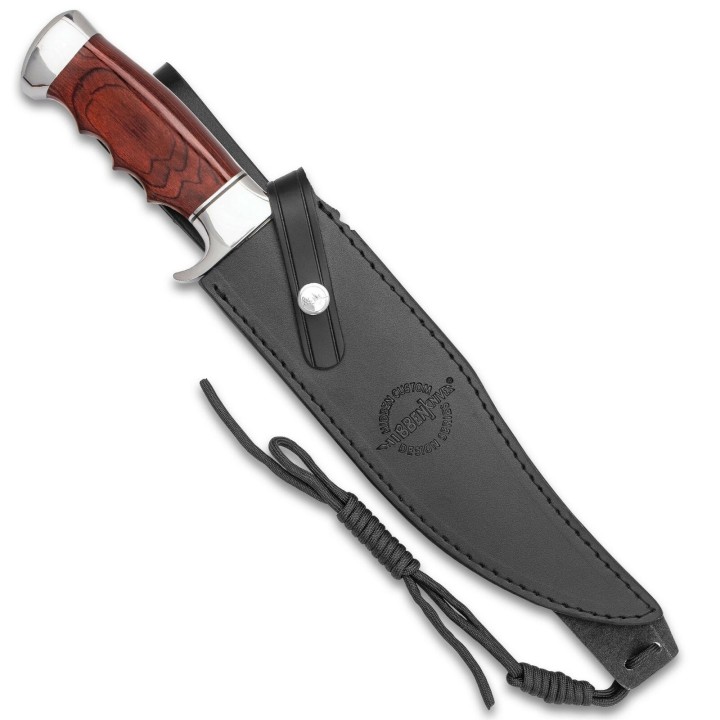 Couteau Gil Hibben Legionnaire Bowie II Manche Pakkawwod Lame Acier 7Cr17 Etui Cuir GH5068 - Livraison Gratuite