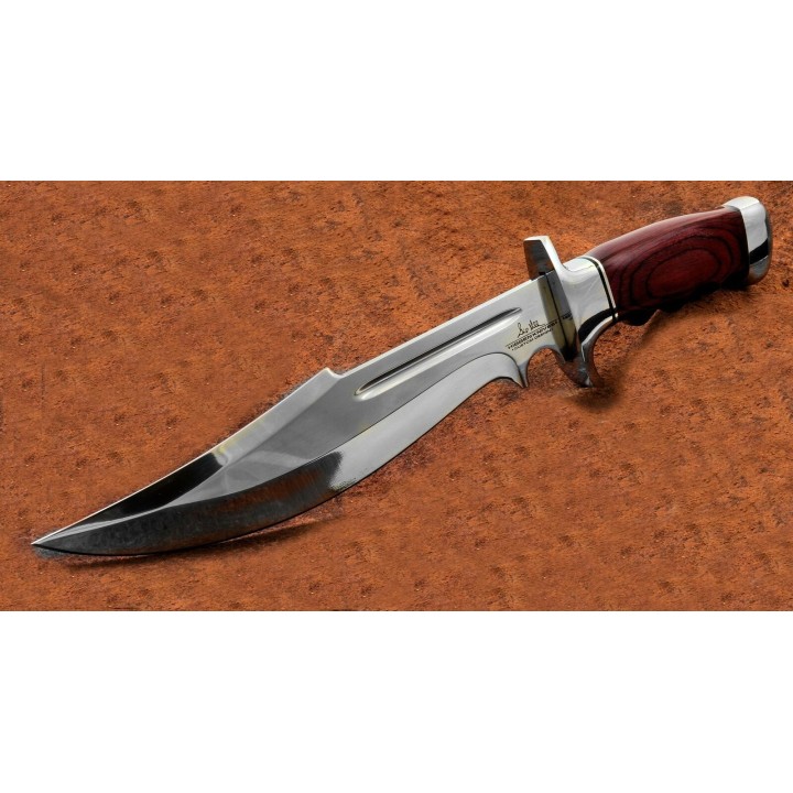 Couteau Gil Hibben Legionnaire Bowie II Manche Pakkawwod Lame Acier 7Cr17 Etui Cuir GH5068 - Livraison Gratuite