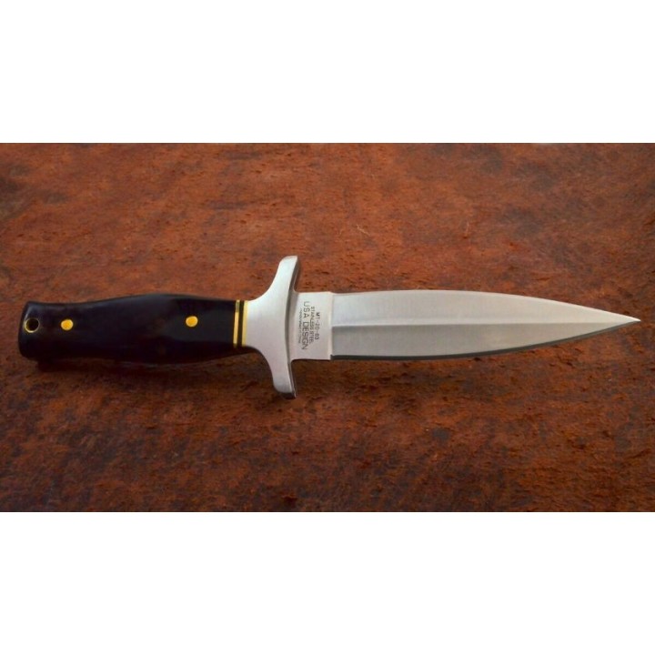 Couteau de Botte Dague MTech Boot Dagger Lame Acier 440 Manche Bois Etui Nylon MT2003 - Livraison Gratuite