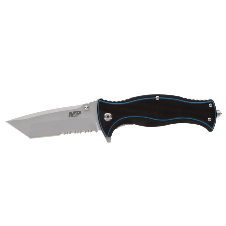 Couteau Smith&Wesson M&P Officer Lame Acier 8Cr13MoV Tanto Manche G10 Linerlock Clip SW1122581 - Livraison Gratuite