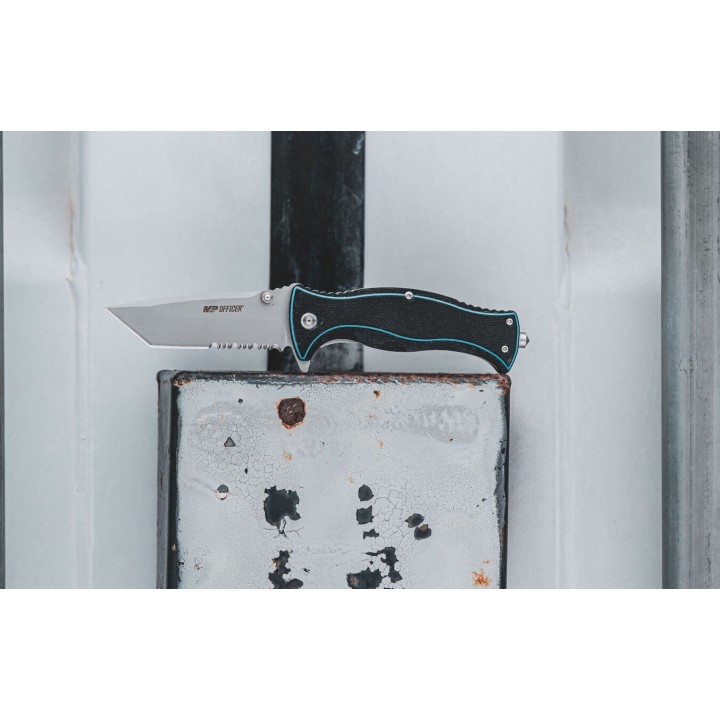 Couteau Smith&Wesson M&P Officer Lame Acier 8Cr13MoV Tanto Manche G10 Linerlock Clip SW1122581 - Livraison Gratuite